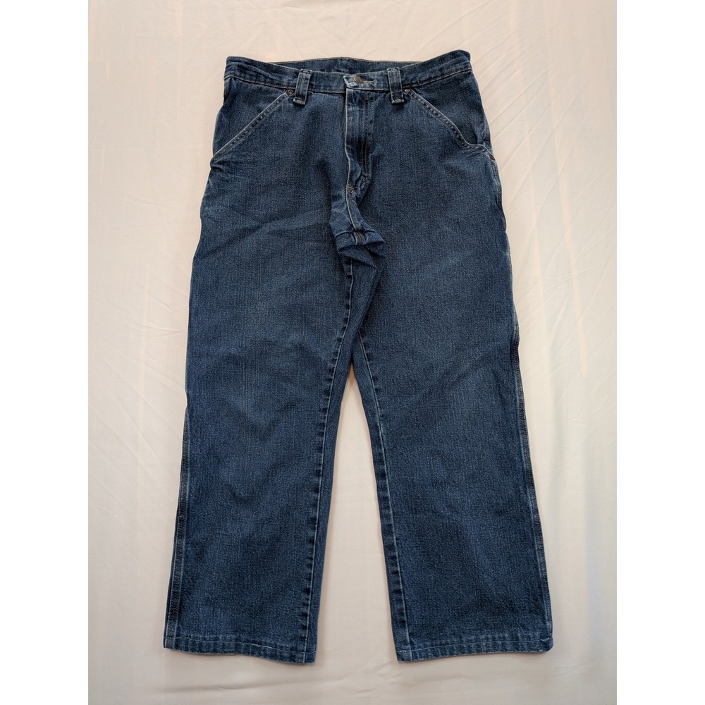 Wrangler Carpenter Jeans Mens 30x30 Medium Wash Blue Workwear Denim